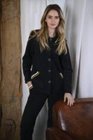 Chique zwart huispak fleece - thumbnail