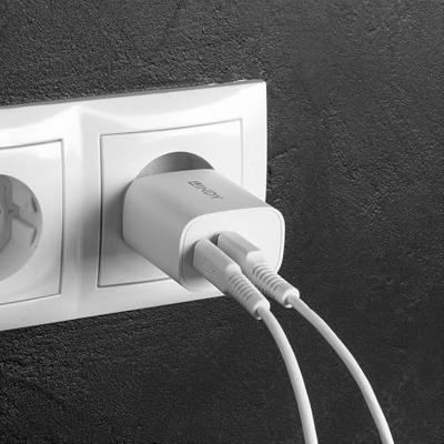 LINDY 20W USB Typ A & C Charger USB-oplader 20 W 1x USB-A, 1x USB-C Wit Binnen