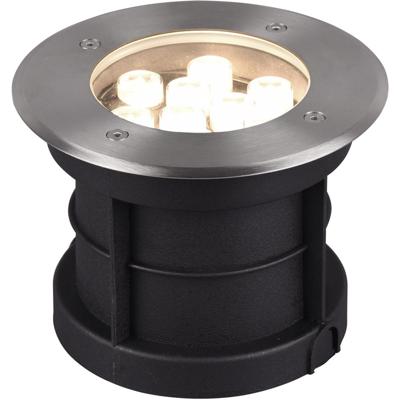 LED Grondspot Inbouw Rond 9W IP65 Warm Wit 3000K Mat Nikkel RVS