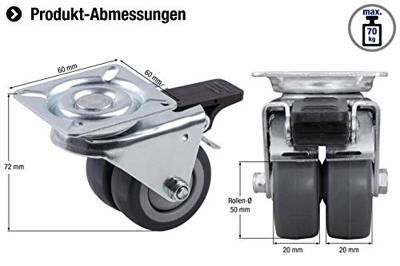 Metafranc Zwenkwiel Rem 50Mm Zacht 4St Dub. W - WU0804660 Metafranc Zwenkwiel Rem 50Mm Zacht 4St Dub. W - WU0804660