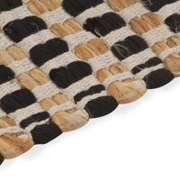 VidaXL Badmattenset handgeweven jute en stof naturel en zwart - thumbnail