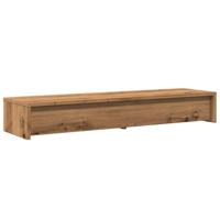 Monitorstandaard met lades 100x27x15 cm hout artisanaal eiken - thumbnail