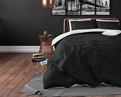 RoyalTextile - Twin Face Dekbedovertrek Micropercal - Wit/Zwart - 240 x 220 RoyalTextile - Twin Face Dekbedovertrek Micropercal - Wit/Zwart - 240 x 220
