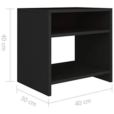 VidaXL Nachtkastje 40x30x40 cm bewerkt hout zwart
