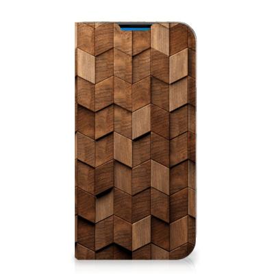 Book Wallet Case voor iPhone 14 Pro Max Wooden Cubes Book Wallet Case voor iPhone 14 Pro Max Wooden Cubes