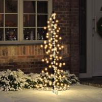 VidaXL Kerstboom met 160 led warmwit 150 cm rattan - thumbnail