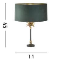 Searchlight TafellampPalm zwart met groene kap - EU81211GR - thumbnail