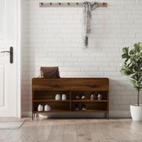 VidaXL Schoenenbank 102x35x55 cm bewerkt hout sonoma eikenkleurig - thumbnail
