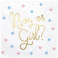 Gender Reveal &apos;Boy or Girl&apos; servetten - thumbnail