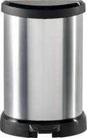 Curver decobin ovalen pedaalemmer 5l zilver/zwart - thumbnail
