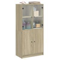 Hoge kast met deuren 68x37x142 cm bewerkt hout sonoma eiken - thumbnail