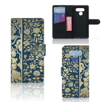LG Q60 Hoesje Beige Flowers - thumbnail