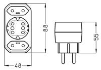 Kopp 179602001 3-voudig Stopcontactsplitter Wit - thumbnail