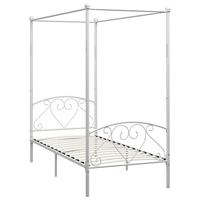 Hemelbedframe metaal wit 90x200 cm - thumbnail