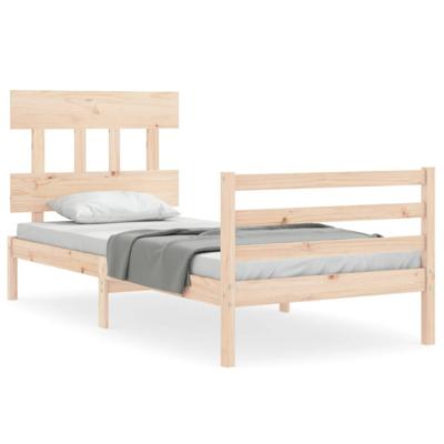 Bedframe met hoofdbord massief hout