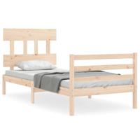 Bedframe met hoofdbord massief hout - thumbnail