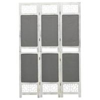 Kamerscherm met 3 panelen 105x165 cm stof grijs - thumbnail