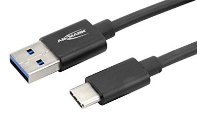 Ansmann 1700-0081 USB-kabel USB 3.2 Gen1 USB-A stekker, USB-C stekker 2.00 m Zwart Aluminium-stekker, TPE-mantel, Stekker past op beide manieren Ansmann 1700-0081 USB-kabel USB 3.2 Gen1 USB-A stekker, USB-C stekker 2.00 m Zwart Aluminium-stekker, TPE-mantel, Stekker past op beide manieren