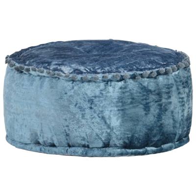 Poef rond 40x20 cm fluweel blauw Poef rond 40x20 cm fluweel blauw