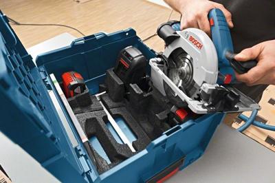 Bosch Blauw GKS 18V-57 G Professional accu cirkelzaag | 5.0Ah Li-Ion | in L-BOXX | met 1600mm Geleiderail - 06016A2102 - thumbnail