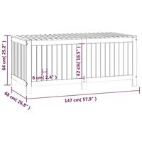 Tuinbox 147x68x64 cm massief grenenhout grijs - thumbnail