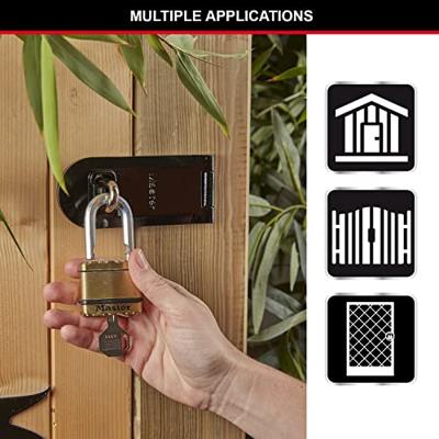 Masterlock 50mm laminated steel padlock - zinc outer treatment with brass finish - M5BEURD