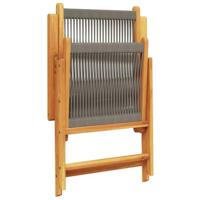 Tuinstoelen 2 st massief acaciahout en polypropeen grijs - thumbnail