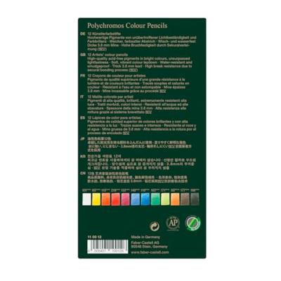 Faber Castell FC-110012 Kleurpotlood Polychromos 3,8mm Kerndikte Etui à 12 Stuks