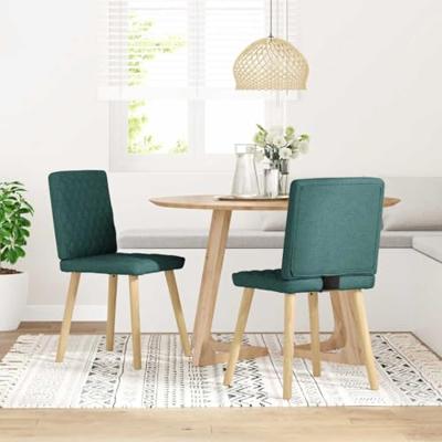 Eetkamerstoelen 2 st stof donkergroen