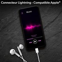 Tnb ESCURVWH Lightning-hoofdtelefoon, gebogen, wit - thumbnail