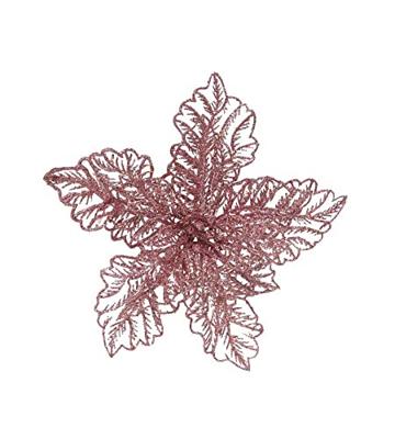 Poinsettiastl plastic glitter d23h8 poederroze KSD - Ksd