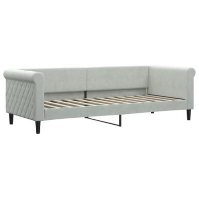 Slaapbank met matras 80x200 cm fluweel lichtgrijs
