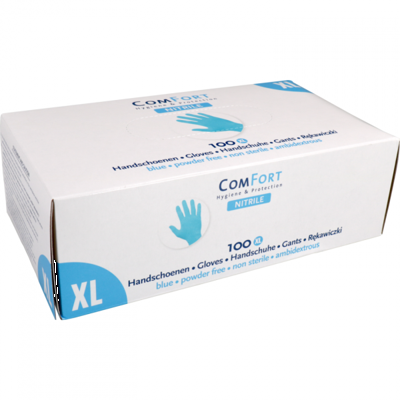 Comfort Handschoen nitril blauw ongepoederd xl (100 stuks)