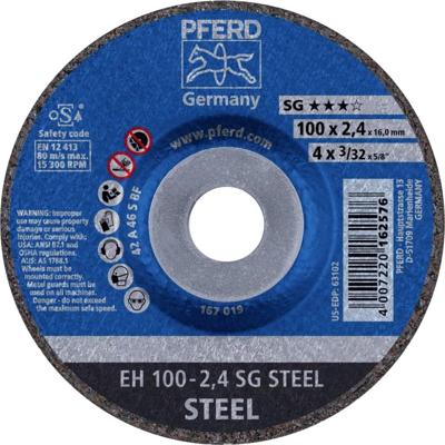 PFERD TOOLS EH 100-2,4 SG STEEL/16,0 61339116 Doorslijpschijf gebogen 100 mm 25 stuk(s) Staal PFERD TOOLS EH 100-2,4 SG STEEL/16,0 61339116 Doorslijpschijf gebogen 100 mm 25 stuk(s) Staal