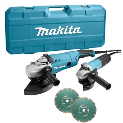Makita DK0054X1 Haakse slijper set GA9020R + 9558HNRG | + diamantschijven - DK0054X1 Makita DK0054X1 Haakse slijper set GA9020R + 9558HNRG | + diamantschijven - DK0054X1