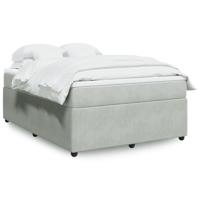 Boxspring met matras fluweel lichtgrijs 140x200 cm - thumbnail