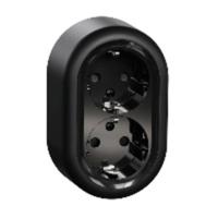 ELSO dubbele stekkerdoos RENOVA zwart 16A 1 stuk(s) - thumbnail