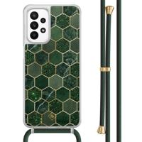 Samsung Galaxy A23 hoesje met koord - Kubus groen - thumbnail