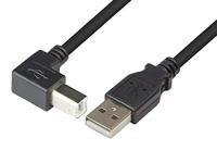 Kabel USB 2.0 A stekker/B stekker schuin 1 m - thumbnail