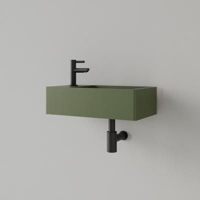 Fontein Gliss Design Freya Solid Marble 40x22x10 cm Met Kraangat Links Mat Olijf Groen Fontein Gliss Design Freya Solid Marble 40x22x10 cm Met Kraangat Links Mat Olijf Groen