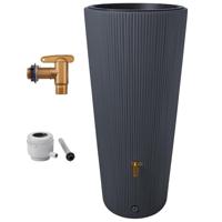 4rain 2-in-1 regenton en plantenbak (Grafietgrijs) - thumbnail