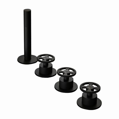 Badrandcombinatie Hotbath Cobber @Work Inbouw 4 Gats Met 2 Stopkranen En Handdouche Mat Zwart (zonder uitloop) Badrandcombinatie Hotbath Cobber @Work Inbouw 4 Gats Met 2 Stopkranen En Handdouche Mat Zwart (zonder uitloop)