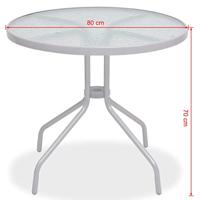 6-delige Tuinset staal en textileen grijs - thumbnail