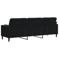 3-zitsbank met sierkussens 210 cm fluweel zwart - thumbnail