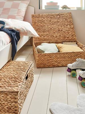 Mand voor onder het bed met waterhyacinth goudbeige Mand voor onder het bed met waterhyacinth goudbeige