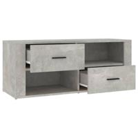 Tv-meubel 100x35x40 cm bewerkt hout betongrijs - thumbnail
