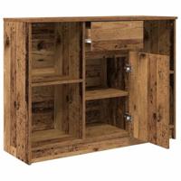 Dressoir met lade 101x35x76 cm spaanplaat oud hout - thumbnail