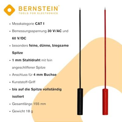 Bernstein Tools for Electronics 2-265-VE Probe Bus 4 mm CAT I Rood, Zwart 2 stuk(s)