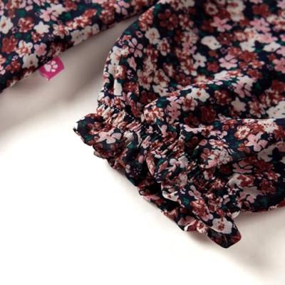 Kindershirt met lange mouwen bloemenprint 116 donkerroze Kindershirt met lange mouwen bloemenprint 116 donkerroze