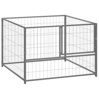 VidaXL Hondenkennel 100x100x70 cm staal zilverkleurig - thumbnail